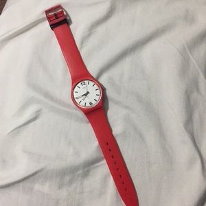 Real swatch red watch